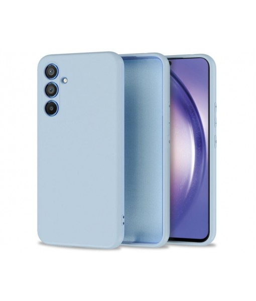 Husa Samsung Galaxy A15, SIlicon Catifelat cu interior Microfibra, Albastru