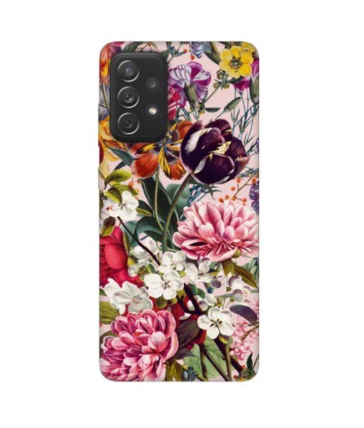Husa Samsung Galaxy A52 / A52 5G, Silicon Premium, Flowers - Pink