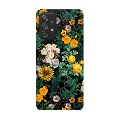 Husa Samsung Galaxy A72 / A72 5G, Silicon Premium, Flowers - Yellow