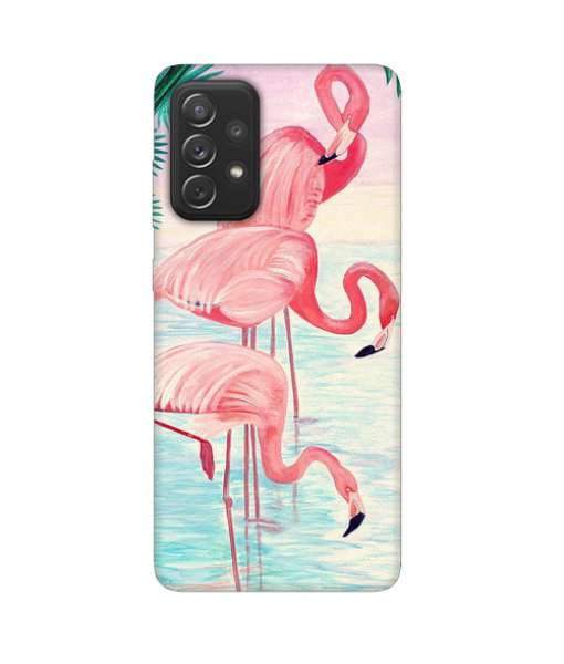 Husa Samsung Galaxy A52 / A52 5G, Silicon Premium, Flamingo Family