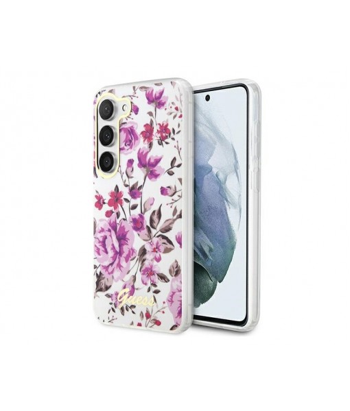 Husa Samsung Galaxy S23 Plus, Originala Guess, Flower Alb