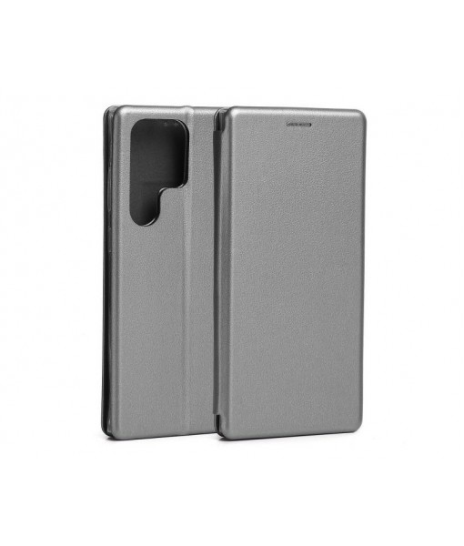 Husa Samsung Galaxy S23 Ultra, Flip Carte Cu Magnet, Argintiu
