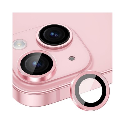 Set Folie Sticla Camera Individuala, Compatibila Cu IPhone 15 / 15 Plus, Pink