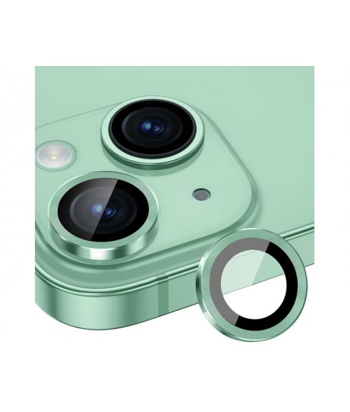 Set Folie Sticla Camera Individuala, Compatibila Cu IPhone 15 / 15 Plus, Green