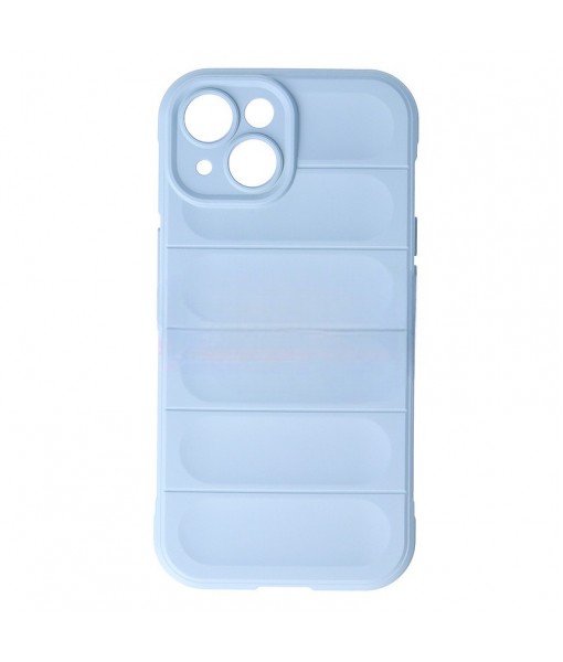 Husa iPhone 15 Plus, Silicon Cauciucat cu Protectie Camera, Albastru Light