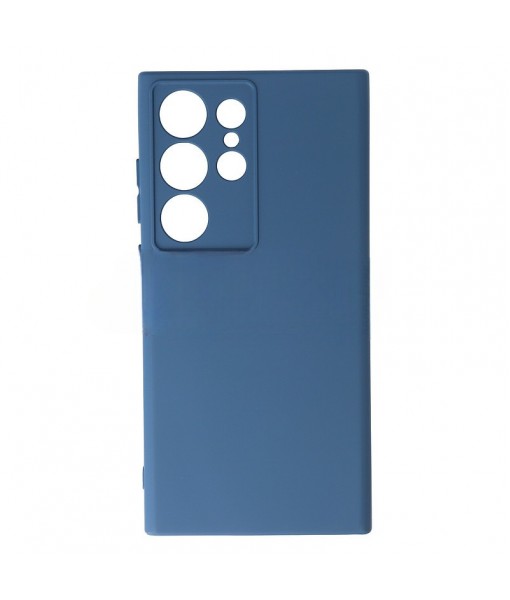 Husa Samsung Galaxy S24 Ultra, SIlicon Catifelat cu interior Microfibra, Albastru