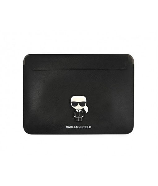 Husa Premium Karl Lagerfeld Sleeve Saffiano Ikonik Karl, Compatibila Cu Laptop / Macbook 16 inch, Negru