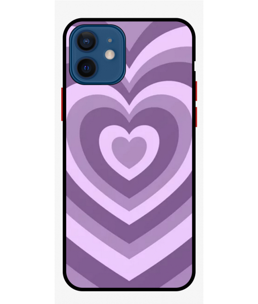 Husa Protectie AntiShock Premium, iPhone 12 mini, HEART IS PURPLE