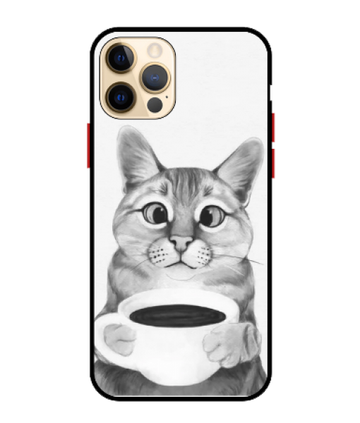 Husa Protectie AntiShock Premium, iPhone 12 / iPhone 12 Pro, Coffee Cat
