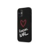 Husa Premium Karl Lagerfeld iPhone 12 Mini ,colectia Silicone Forever Karl ,Negru