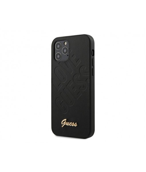 Husa Premium Originala Guess IPhone 12 mini ,Colectia Iridescent Love , Negru
