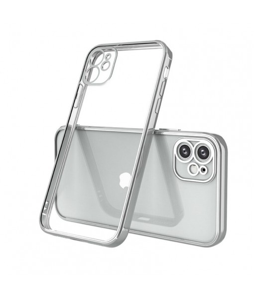Husa iPhone 12 Premium Cu Protectie Camera Silver