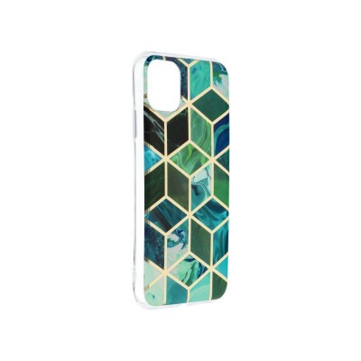 Husa Silicone Cosmo Marble Silicone iPhone 12 Pro Max, Verde - Albastru