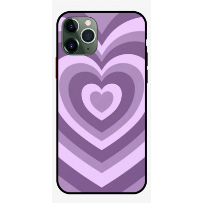 Husa IPhone 14 Pro Max, Protectie AntiShock, Heart is Purple