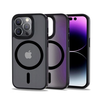 Husa iPhone 15 Pro Max, Tech-Protect Magmat MagSafe, Black-Matte