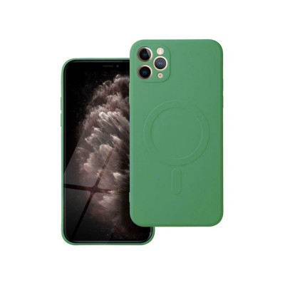 Husa Spate Magsafe Compatibila Cu iPhone 12 Pro Max, Protectie Camera, Microfibra La Interior, Verde