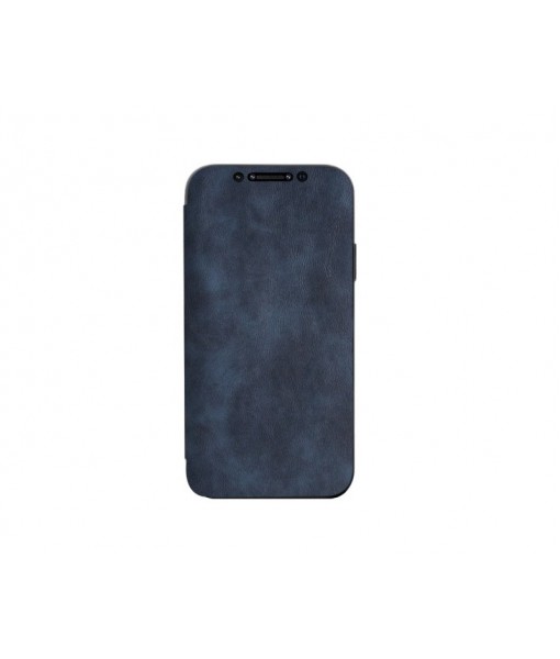 Husa Premium Flip Book Leather iPhone 12 / iPhone 12 Pro , Piele Ecologica, Albastru