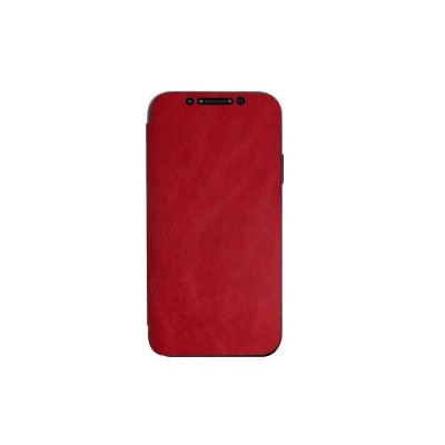 Husa Premium Flip Book Leather iPhone 12 / iPhone 12 Pro , Piele Ecologica, Rosu