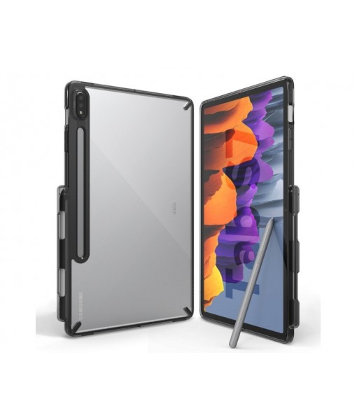 Husa Tableta Ringke Fushion Pc Case Galaxy Tab S7+ Plus, Transparenta Cu Rama Fumurie