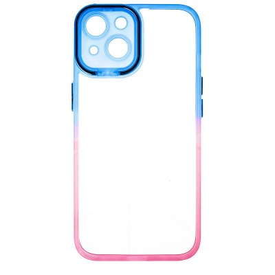 Husa iPhone 14, Premium Cu Protectie Camera, Albastru - Roz