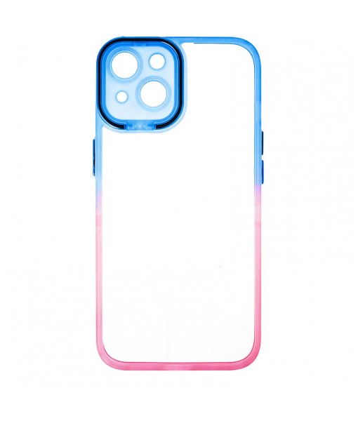 Husa iPhone 14, Premium Cu Protectie Camera, Albastru - Roz