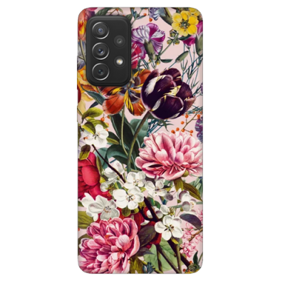 Husa Samsung Galaxy A73 5G, Silicon Premium, Flowers - Pink