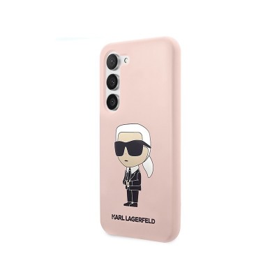 Husa Samsung Galaxy S23, Originala Karl Lagerfeld,Silicone Ikonik Karl, Roz