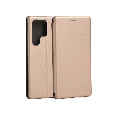 Husa Samsung Galaxy S23 Ultra, Flip Carte Cu Magnet, Gold