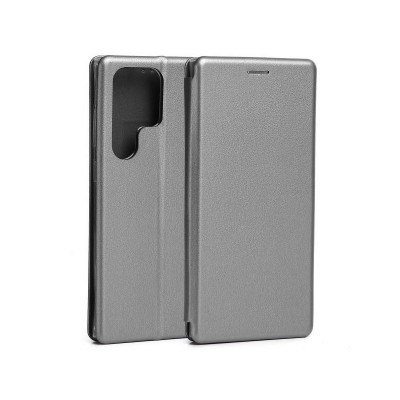 Husa Samsung Galaxy S23 Ultra, Flip Carte Cu Magnet, Argintiu