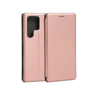 Husa Samsung Galaxy S23 Ultra, Flip Carte Cu Magnet, Rose Gold