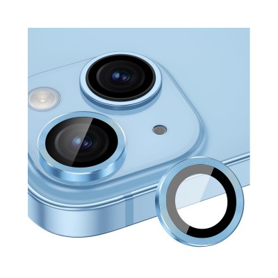 Set Folie Sticla Camera Individuala, Compatibila Cu IPhone 15 / 15 Plus, Blue