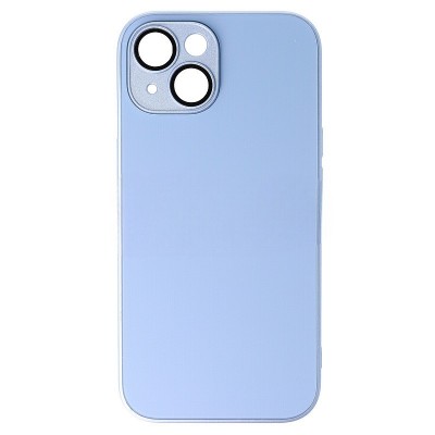 Husa iPhone 15, Frosted Glass, Albastru Sierra