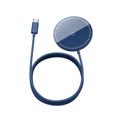 Incarcator Premium Baseus Mini Magnetic Compatibil Cu iPhone, Magsafe Albastru