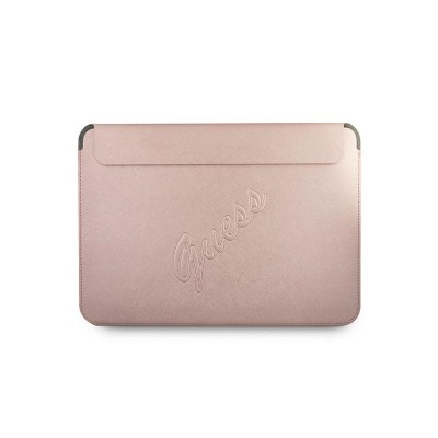Husa Originala Guess Sleeve Saffiano Scrip Compatibila Cu Laptop / Macbook Pro / Air 13inch, Rose Gold