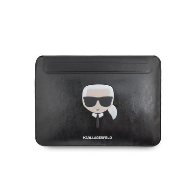 Husa Originala Karl Lagerfeld Logo Compatibila Cu Laptop Macbook Pro Air 13,3 Inch Negru Piele Ecologica Inchidere Magnetica