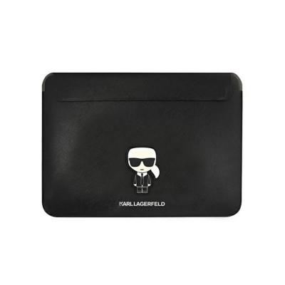 Husa Premium Karl Lagerfeld Sleeve Saffiano Ikonik Karl, Compatibila Cu Laptop / Macbook 16 inch, Negru