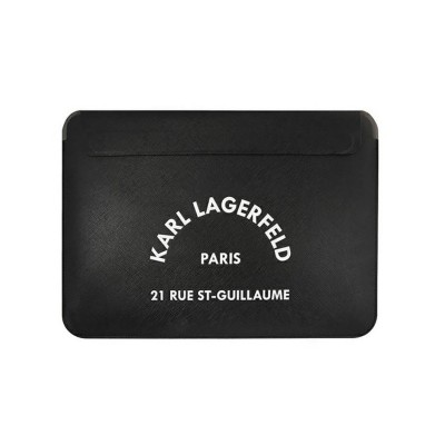 Husa Premium Karl Lagerfeld Sleeve Saffiano RSG, Compatibila Cu Laptop / Macbook 16 inch, Negru