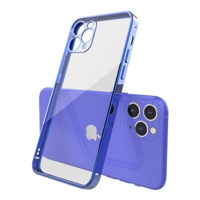 Husa iPhone 12 Pro Max Premium Cu Protectie Camera Albastru