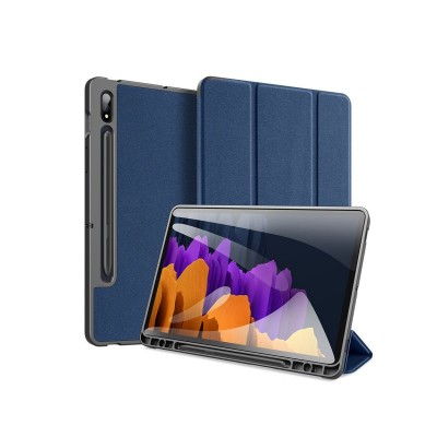 Husa Tableta Duxducis Domo Smartcase Samsung Galaxy Tab S7+ Plus, S7 Fe, Albastru