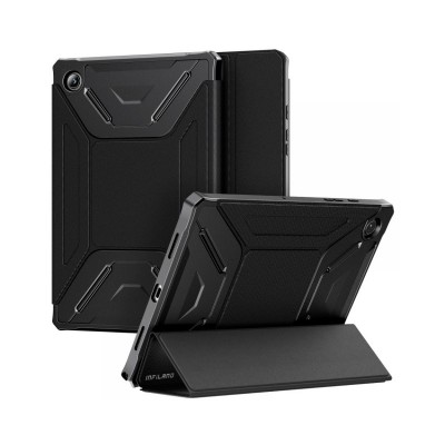 Husa Tableta Infiland Rugged Folio Compatibila Cu Samsung Galaxy Tab A8 10.5" Model X200 / X205, Negru